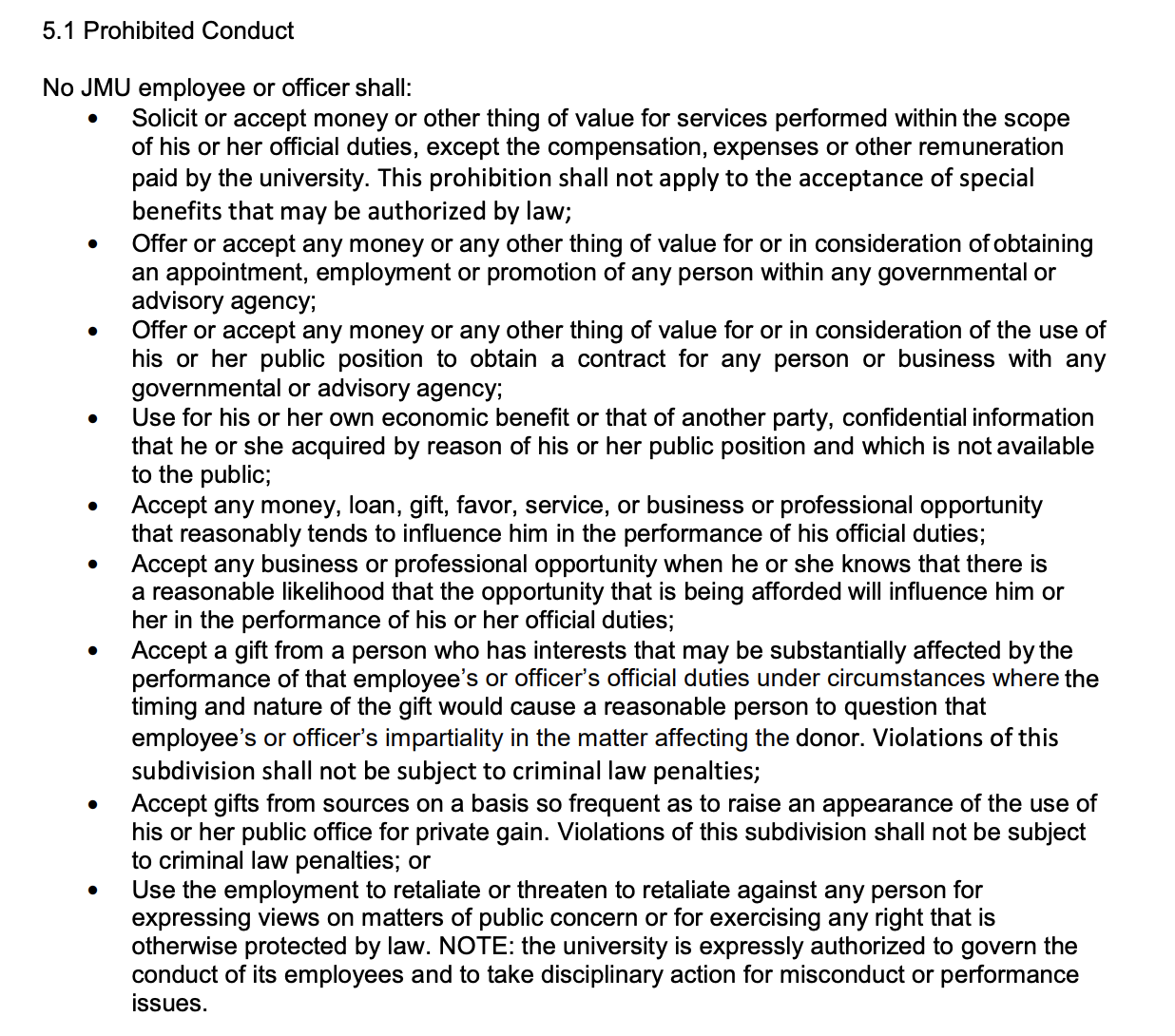 JMU policy 1106